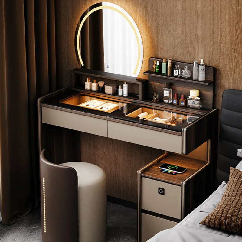 Luxury Modern Vanity Table Women European Bedroom Makeup Storage Dressing Table Organizer Comfortable Vestidores Home Furniture