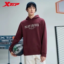 Xtep Pullover Sweater For Men  Winter Hooded Hoodie Trendy Retro Comfortable Tops 876429930070