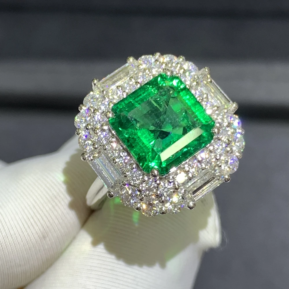 WUIHA 9K Gold 3EX 3.01CT GRC Muzo Emerald Gemstone Engagement Anniversary Wedding Ring for Women Gift Fine Jewelry Drop Shipping