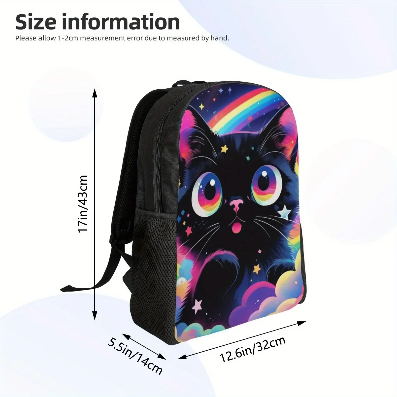 Custom Starry Night Kitten Backpack Lightweight, Adjustable & Spacious For , Work, Travel | Design With Large Capacity