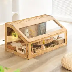 Rutin Chicken Wooden Breeding Box Transparent Acrylic Squirrel Hamster House Home Landscaping Pet Box Brooding Thermostat