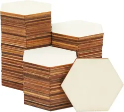 9/10cm Unfinished Wood Hexagon Pieces for DIY Crafts, Wood Slice for DIY Painting Staining Coasters Holiday Wall Home Decoration