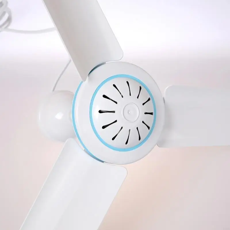 L9NA White USB Ceiling Fan Create Refreshing Air Circulation Quiet USB Ceiling Fan for Camping Experience Refreshing Air