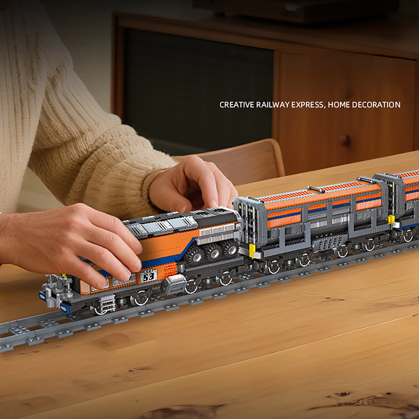 59096 Express Railway Train 1827PCS DIY Building Block Model Kit - Creative Locomotive Assembly Toy, Collectible Display & Gift