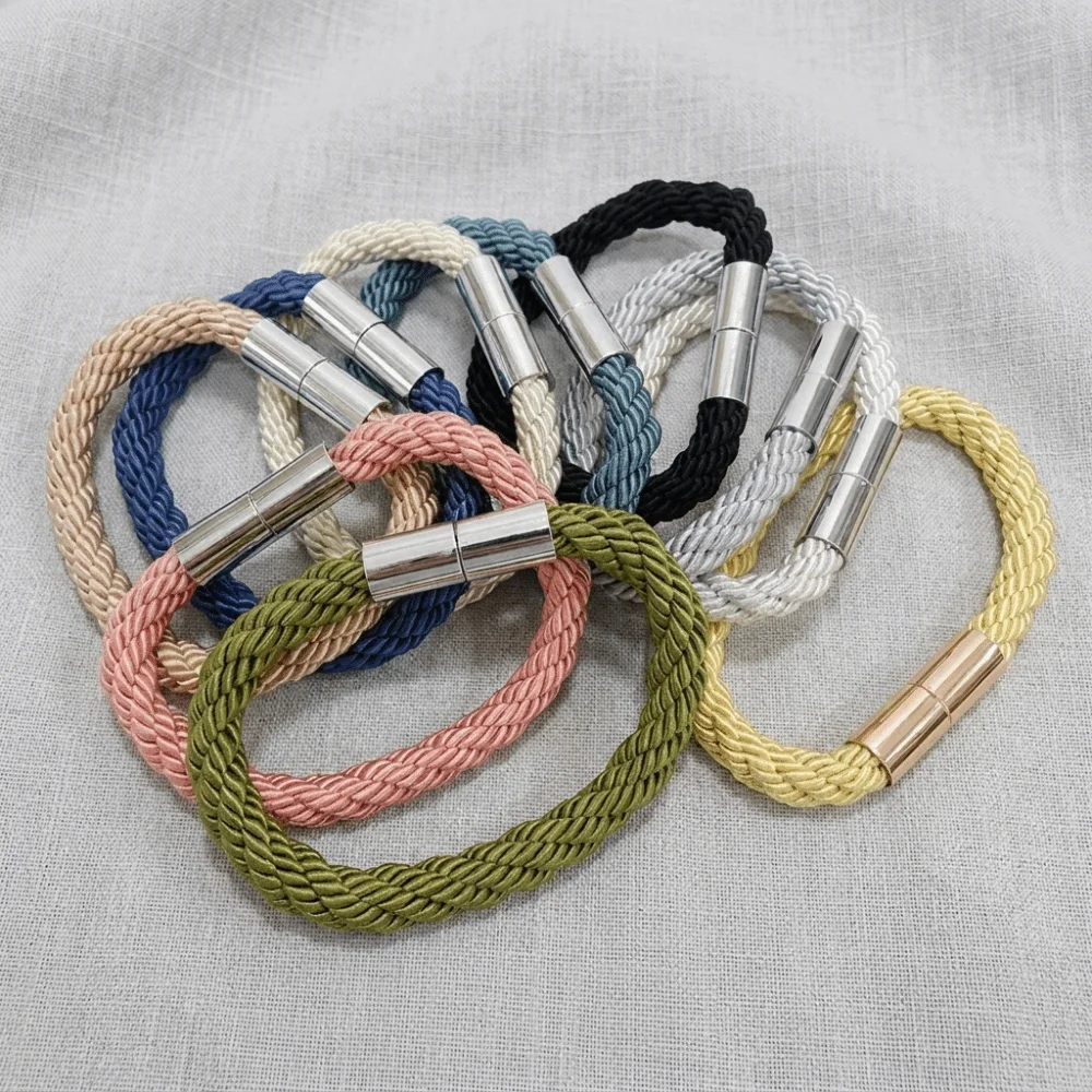 2Pcs Creative Braided Rope Curtain Tiebacks Strong Magnet Elegant Curtain Strap Boho Non Perforated Curtain Holders Room