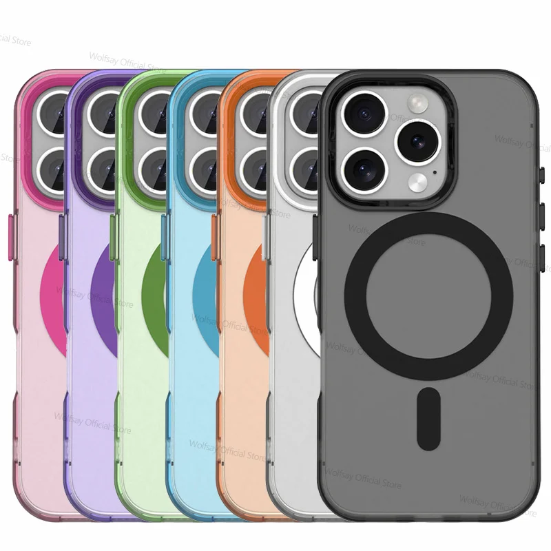

For iPhone 16 Pro Case Magsafe Wireless Charging Cover iPhone 16 Plus 16 Pro Max Case Matte TPU Phone Bumper For iPhone 16 Pro