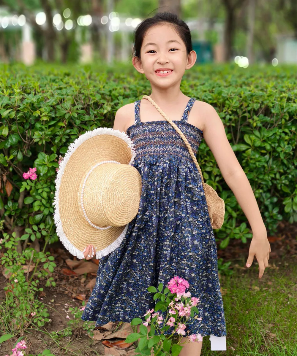 

summer dresses kids girls clothes baby dress midsummer night Sweet floral dress Exclusive French style dress