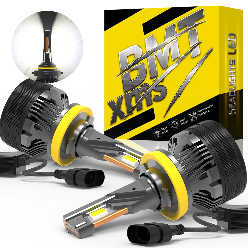 BMTxms 2 szt. Q7 6000K H1 H8 H11 HB3 9005 HB4 H4 H7 LED Reflektory Canbus do BMW E82 E87 F20 F31 F10 E46 E90 E91 E92 E93 1995-2017