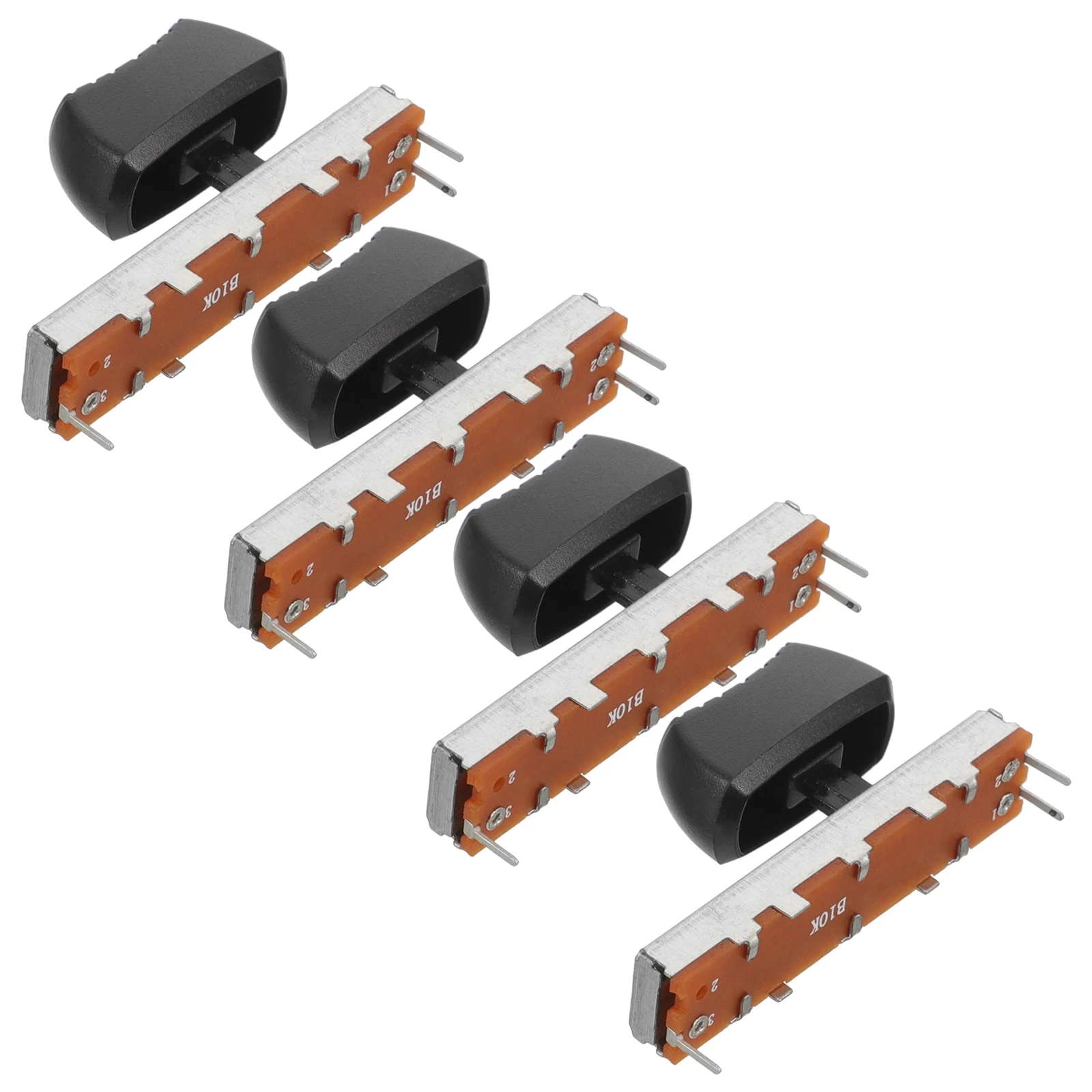 

4pcs 45mm Sliding Potentiometer Linear Straight Mixer Push pull Switch DJ Sound Card Console Volume Control Replacement