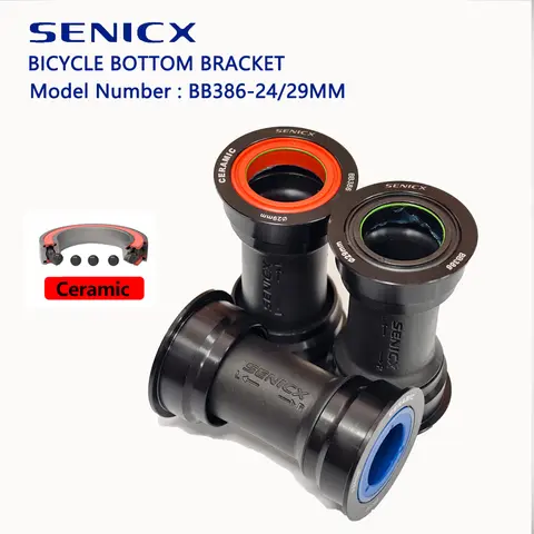 SENICX Road Bicycle Bottom Bracket Axle Press BB386 Ceramic/Steel Ball Version 24mm DUB High-Quality Cycling Equipment