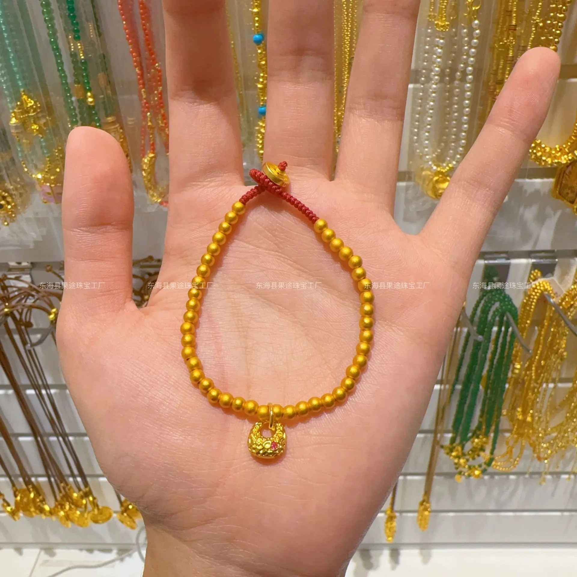 

Plated With Genuine Gold Preservation Ancient Sand Gold New Niche Xiaopang Fu Hand Woven Bracelet Gift Item Does Girls Gift