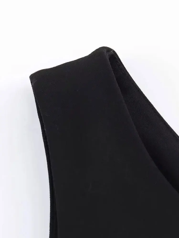 TRAF 2024 Spring Women Fashion Asymmetric Waistcoat Sexy One Shoulder Front Button Female Outerwear Chic Vest Tops
