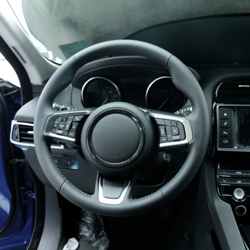 For Jaguar F-TYPE XFL F-PACE XE XEL X761 X760 ABS Carbon Fiber/Black Car Steering Wheel Ring Decorative Sticker Car Accessories - view 6