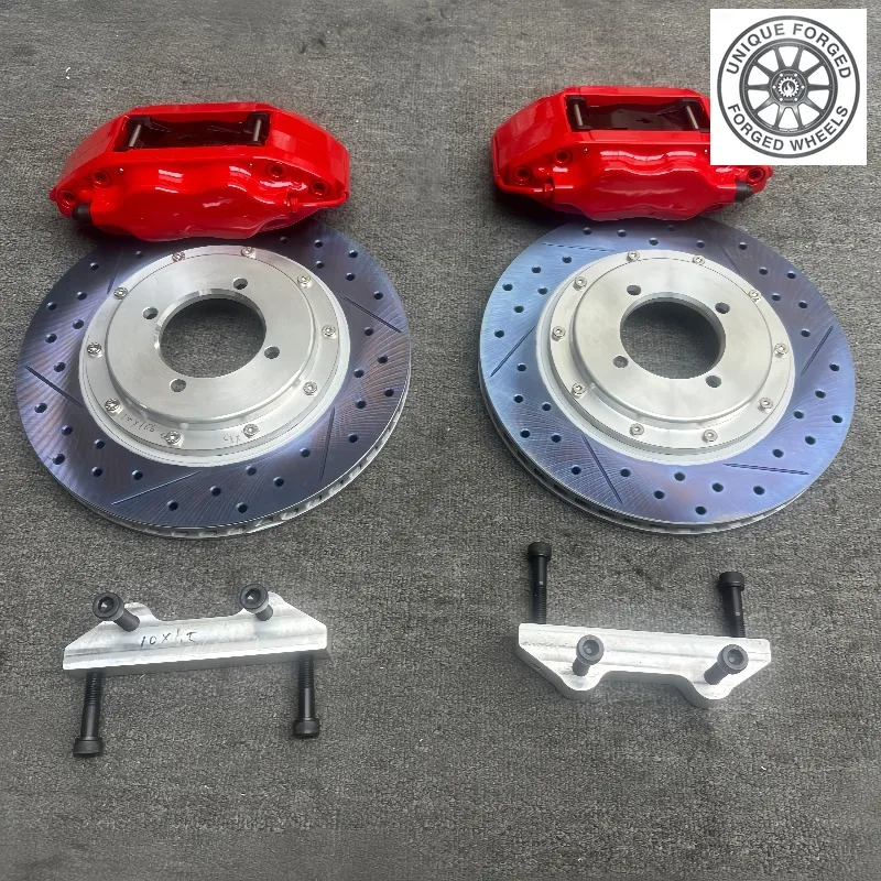 26 Style4 Piston 7600 Brake Kit Complete With Brackets Hoses Pads Screws Bolt On Upgrade For Alfa Romeo 33 Sportwagon 285 300*24