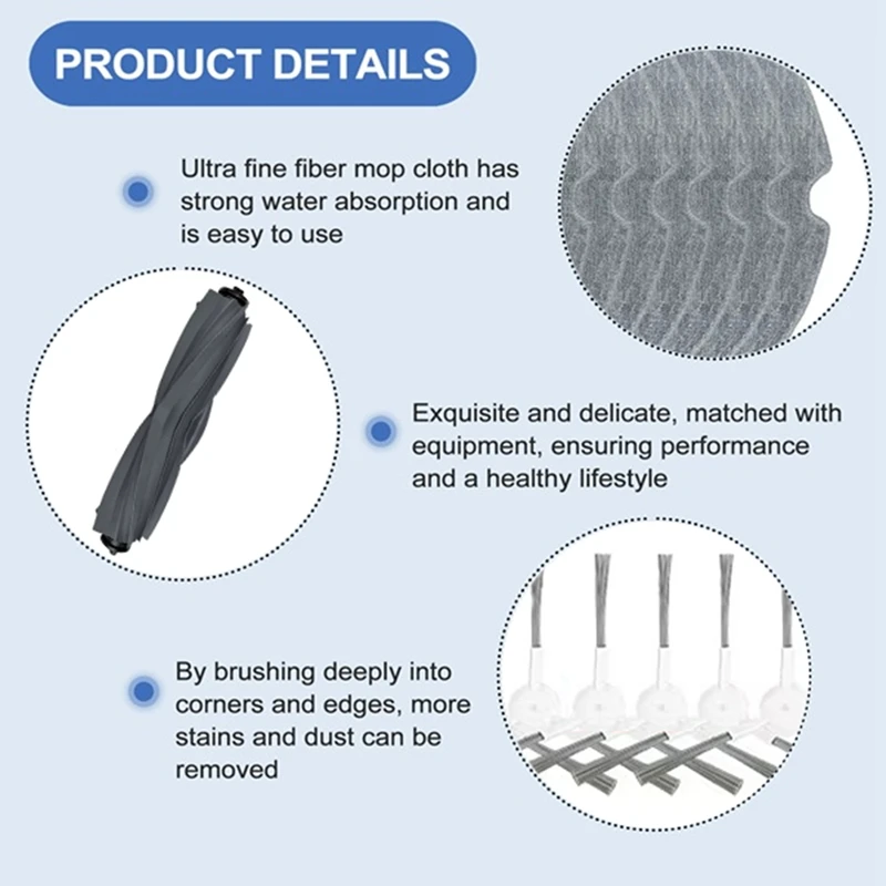 Piezas de repuesto para Robot aspirador Dreame D10 Plus Gen 2 RLD32GD, accesorios, filtro de Cepillo Lateral principal, fregona, bolsa de polvo