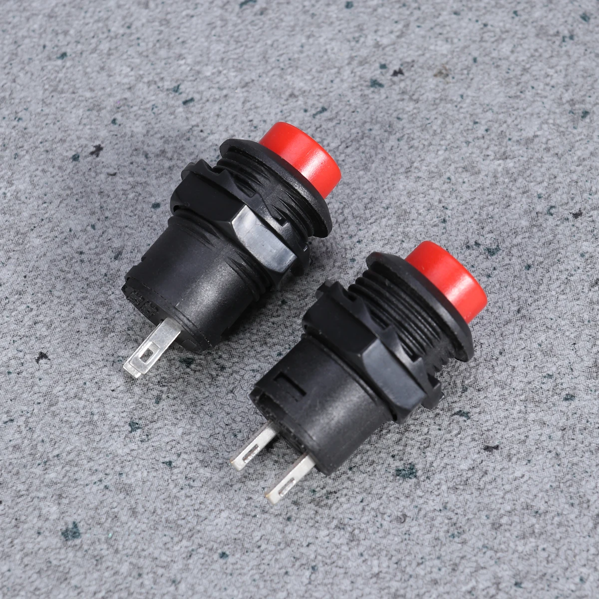 

10pcs 2 Pin Spst Button 125V 3A Red Black Round Latching Switch For Industrial Control Relay Automotive