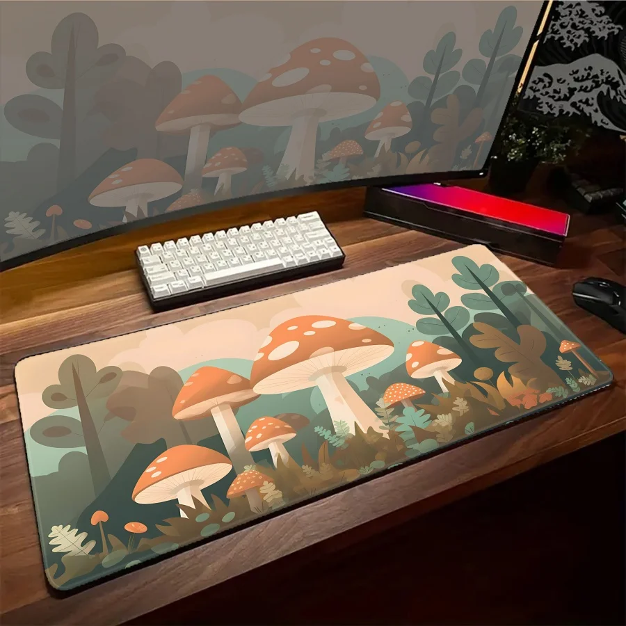 Non-Slip Large Mouse Pad Cute Gaming Desk Setup Pads White Accessories Big White Mousepads Rubber HD 90X40 Kawaii Desk Mats - Detail 1