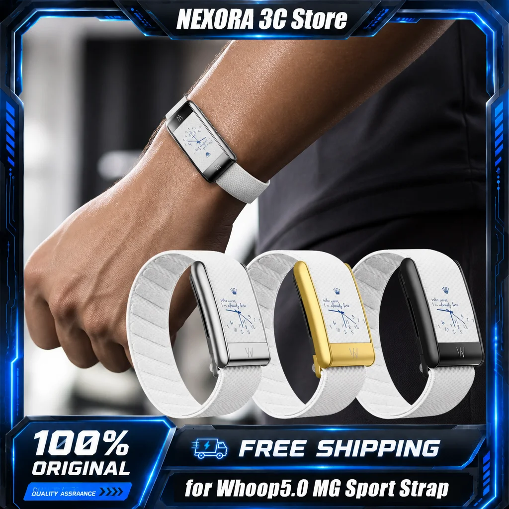 mg-series-crown-clock-pattern-nylon-band-for-whoop-50-peak-life-replacement-strap-with-w-logo-metal-elastic-sport-wristband