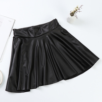 Fashion Faux Leather Skirts High Waist Elastic Mini Short Skirt Multipurpose Women Girls Clothing For Skater Work Nightclub