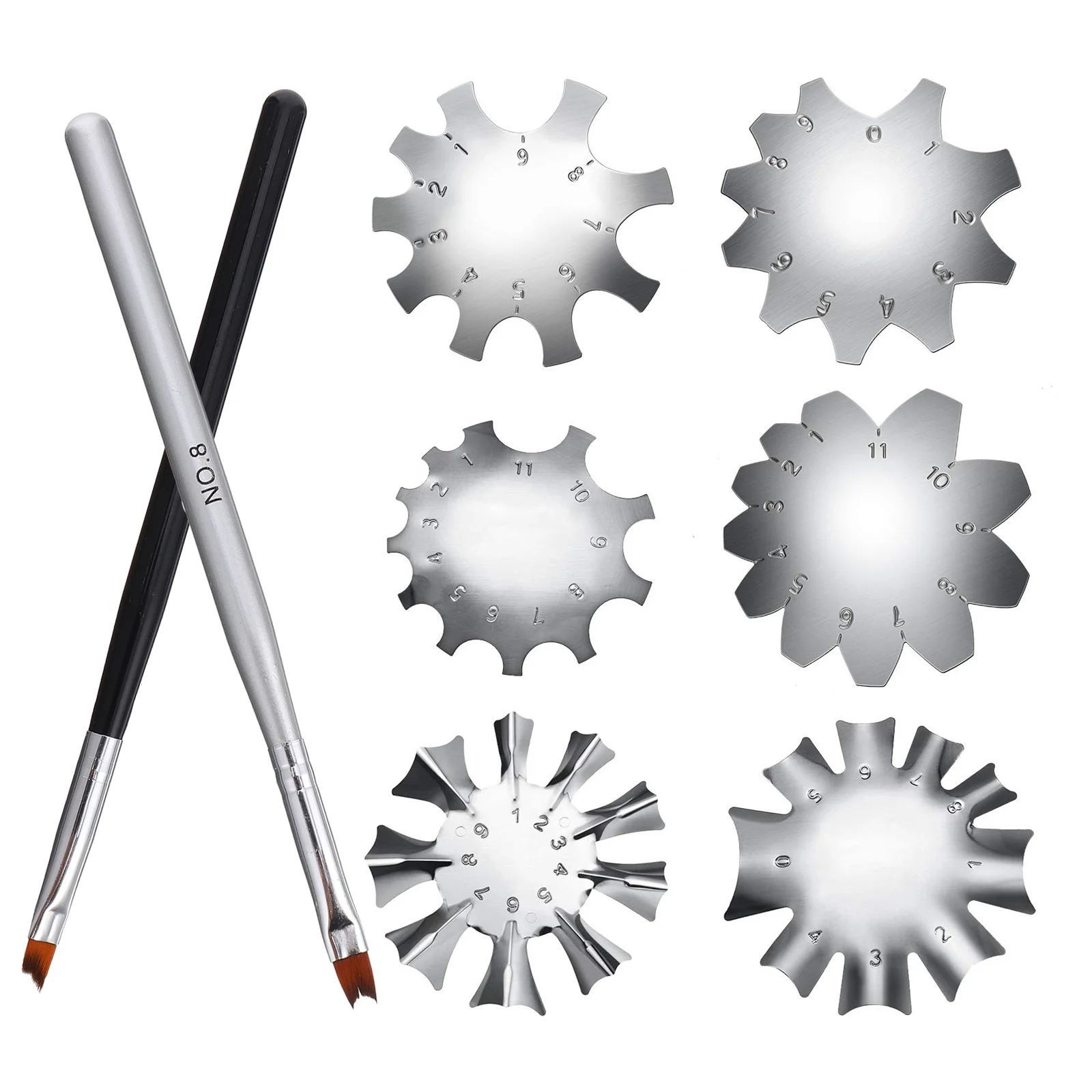 

8 шт., шаблон для резки ногтей, маникюрный трафарет для французского маникюра, сделай сам, акриловые ногти, гибкий, прочный, идеально подходит для начинающих