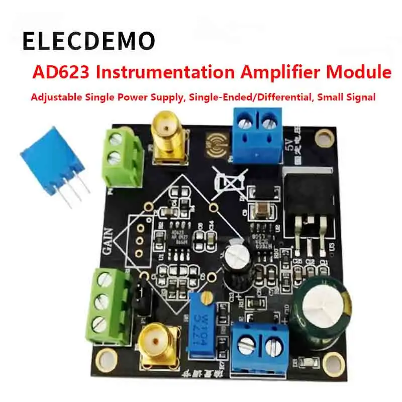 AD623 Module Instrumentatie Versterker Spanning Versterker Module Verstelbare Enkele Levering Single-Ended/Differentieel Kleine Signaal