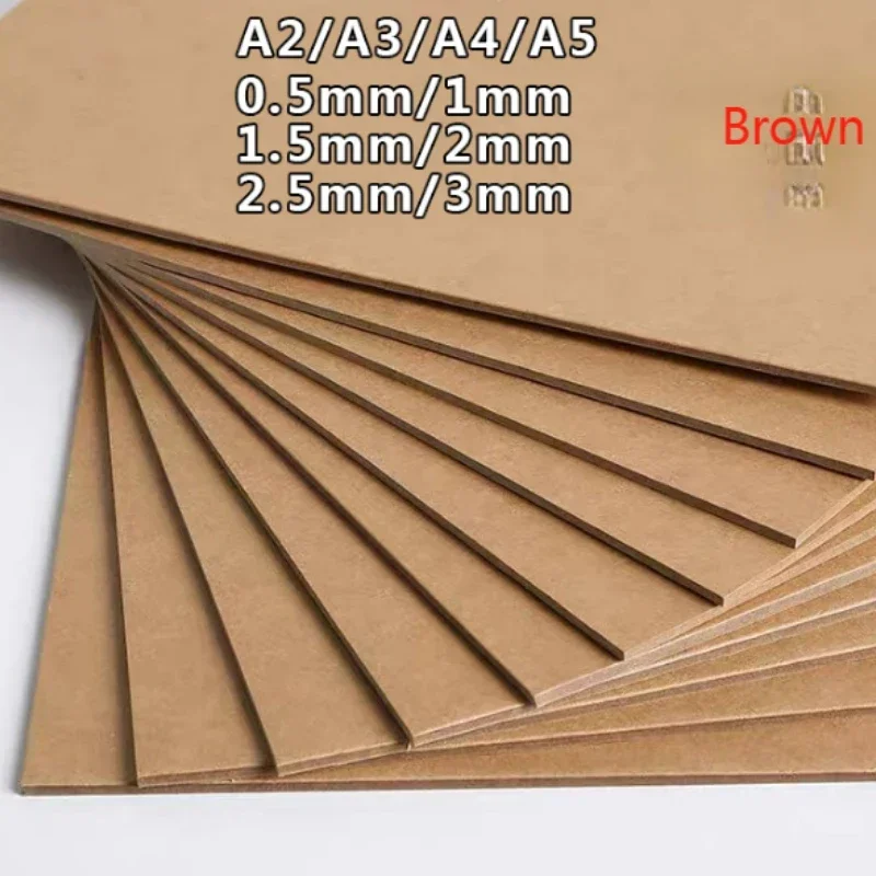 Papierowa płyta Kraft o grubości A4/A3, grubość kartonu 0,5 mm, 1 mm, 1,5 mm, 2 mm, 3 mm, brązowa, ręcznie robione tworzenie kartek, DIY Craft Peper