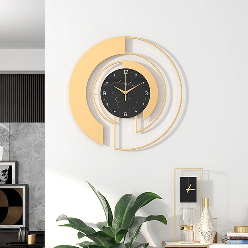 

Nordic Wall Clocks Stylish Metal Living Room Clocks Elegant Rooms Ornaments Clock Mechanism Silent Luxury Clock Watch Decoration