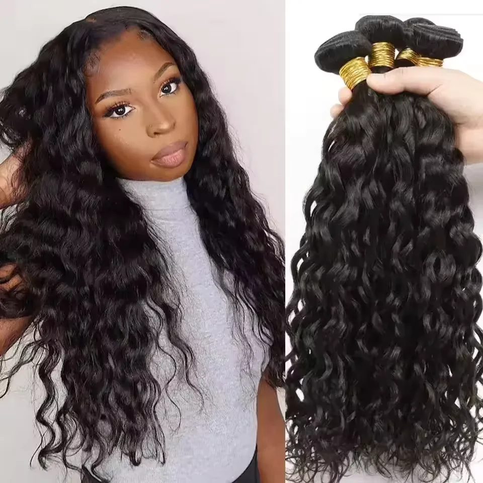 Water Wave Bundles For Women Peruvian Weaving Virgin Human Hair Extensions Human Hair Bundles 1/3/4 Pcs Natural Color Hair BPHW