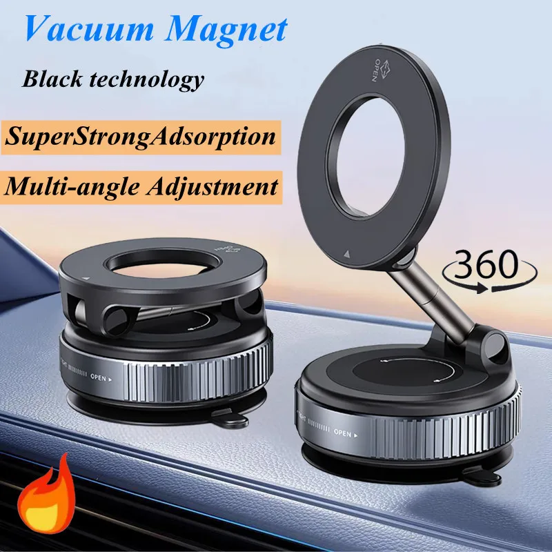 

K007 Сильный магнитный автомобильный держатель для телефона, складной дизайн 360° ° Регулируемое вакуумное крепление для автомобиля/стола/ванной комнаты/универсального держателя