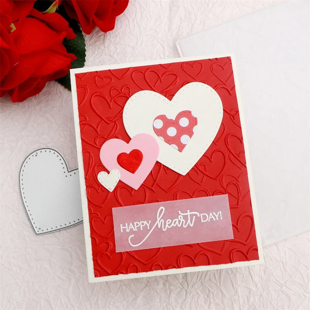 3D Embossing Folder Easter Celebrate Cake Valentine's Day Love Background for DIY Adding Textured To Paper Craft Making Stencil