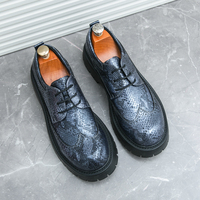 New Arrival 2025 Men Retro Chunky Sole Leather Shoes Soft Cushion Insole Round Toe Non-Slip Oxfords for Business Casual & Travel