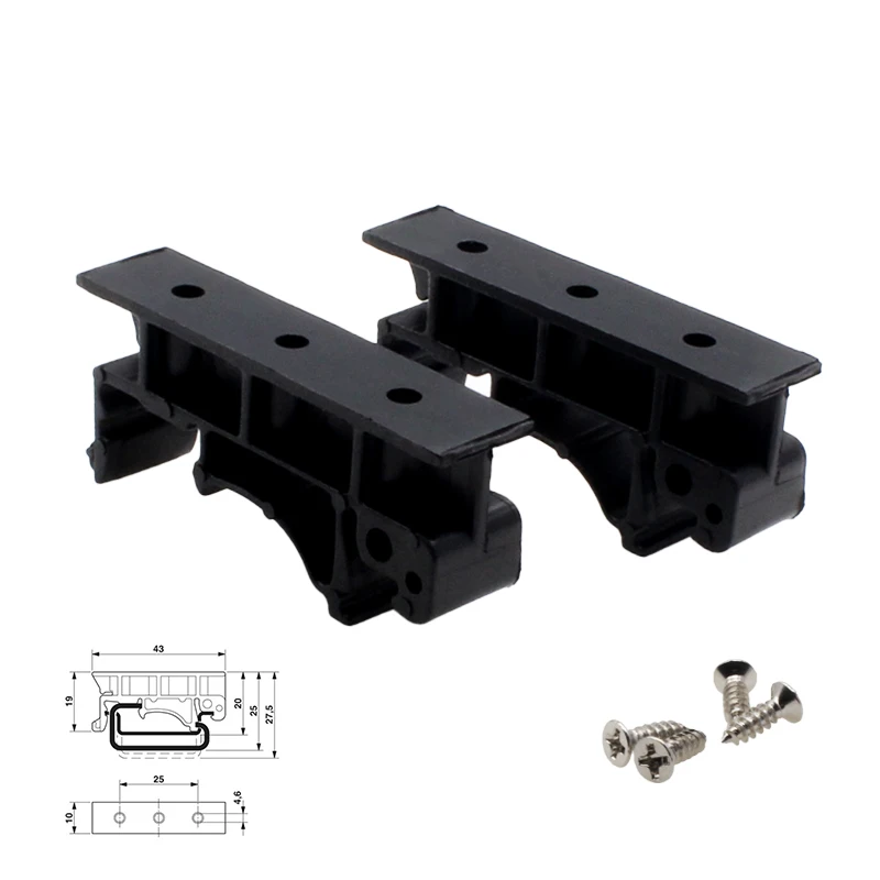 2 Stück PCB 25 mm DIN-Schienen-Montageadapter Platine Halterung Halter Träger Clips Steuerplatine Adapter 10 mm breit 43 mm lang – Detail 2
