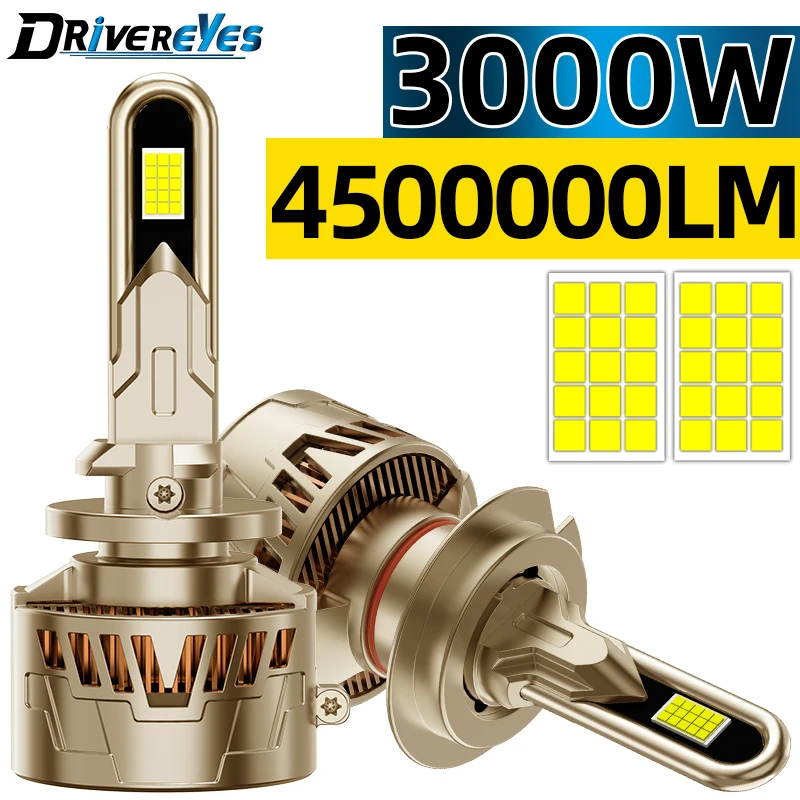 

3000 Вт H4 LED H7 H1 H8 H11 4500000LM Мощность 9005 HB3 HB4 9012 HIR2 H9 H27 880 881 Автомобильная фара Canbus 9054 CSP PTF Hi/Lo Beam 12 В