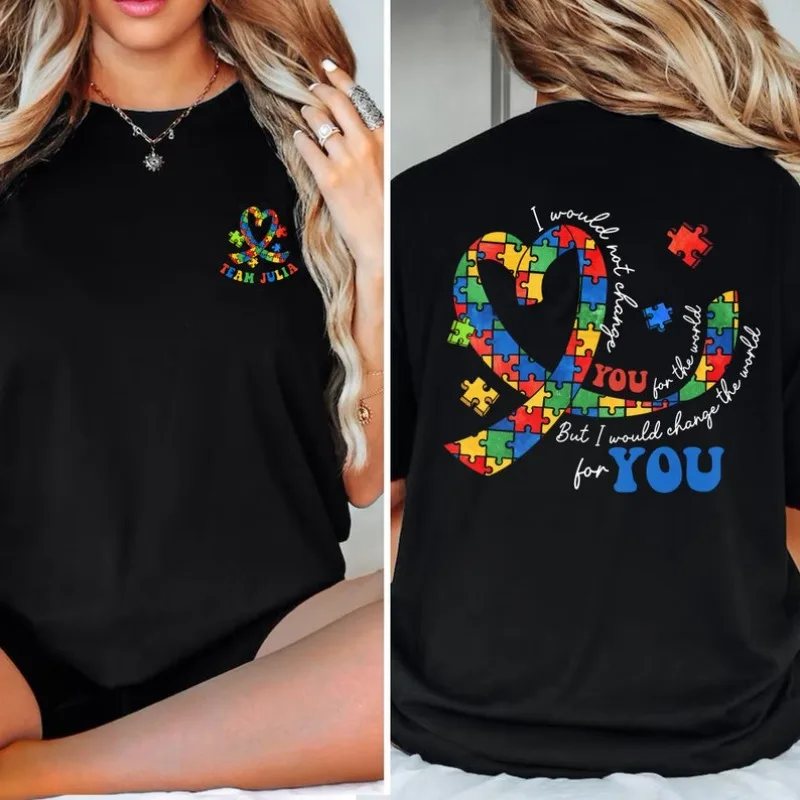 

Mamma Autism Clothes Autism Shirt Awareness Month Shirt ADHD Graphic T Shirts Funny Ropa Mujer Roupas Feminina Dames Kleding