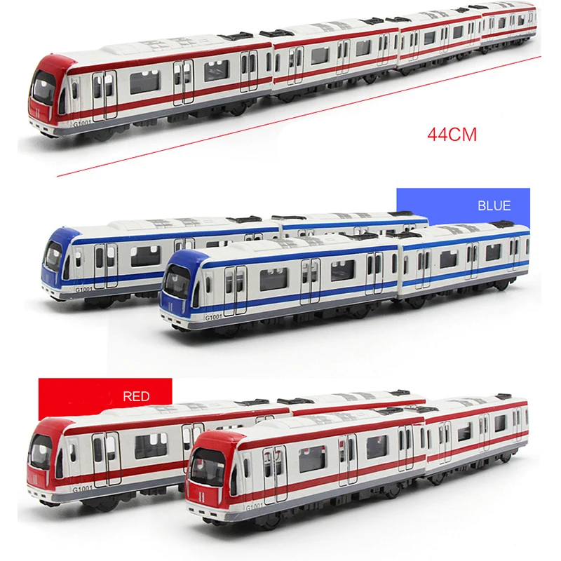 รถไฟอัลลอย4ชิ้น/ล็อตโมเดลความเร็วสูงรถไฟฟ้าใต้ดินดึงกลับแม่เหล็กของเล่นเด็กรถโมเดลของเล่นรางรถไฟของเล่น B118ของขวัญ