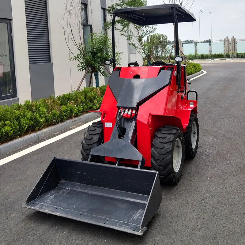 Customized Cheap mini ride skid steer loader micro side loader EPA CE 25hp small wheel diesel wood loader