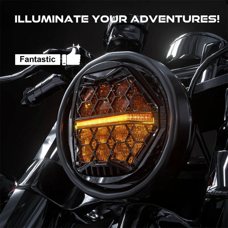 New 5.75 Inch LED Headlight Angel Eyes H4 5 3/4