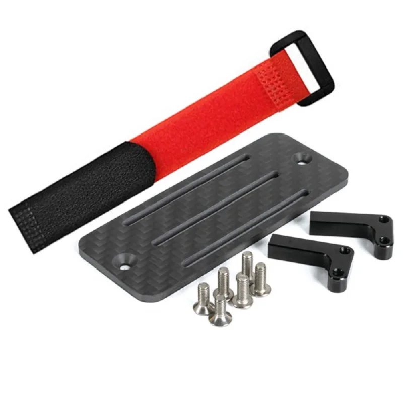 Bandeja de batería de fibra de carbono, soporte receptor ESC para Axial SCX10 Capra 1/10 RC, chasis LCG, centro inferior de rieles de gravedad