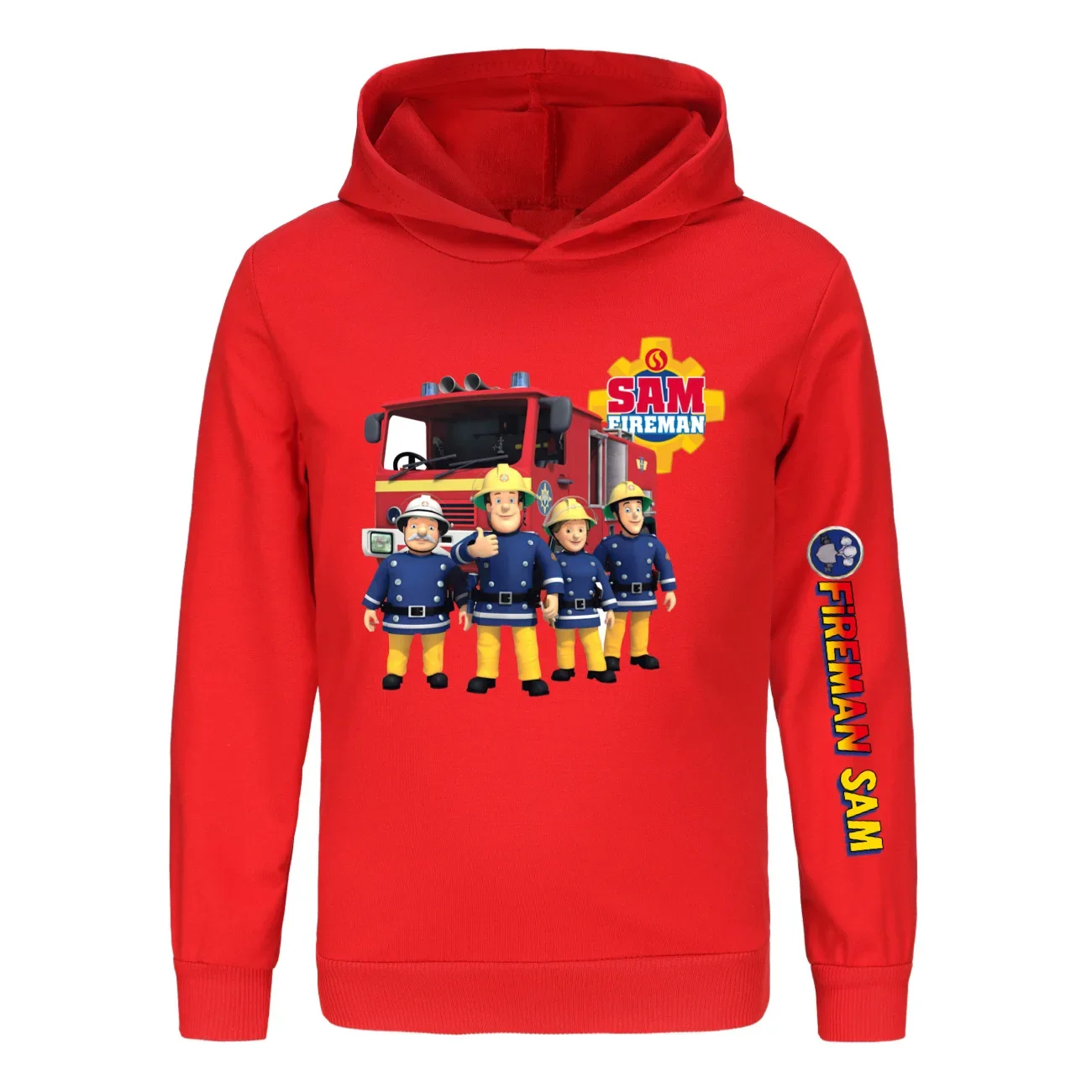 FIREMAN SAM Clothes Kids Long Sleeve Coats Toddler Boys Cartoon Firefighter Sweatshirts Baby Girls Hoody TShirt Children Sweater