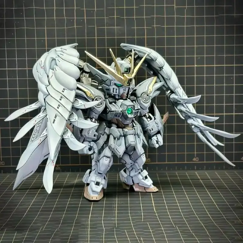 ホワイトエンジェルウィングスタイルメカ組み立てモデルキット羽飾りパーツ付き可動ジョイントフィギュアデスクトップオーナメントコレクタブルギフト