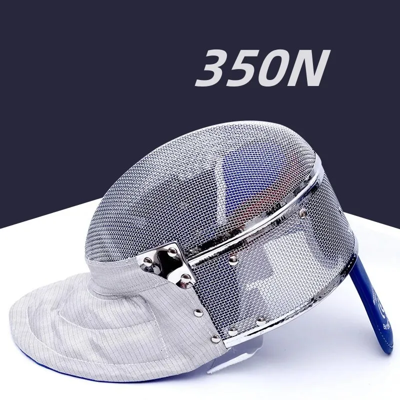 Fencing Mask 350N Epee Helmet Gears Men Women Children Face Cover Fencing Headgear with Padded Bib Fencing Protective Gear