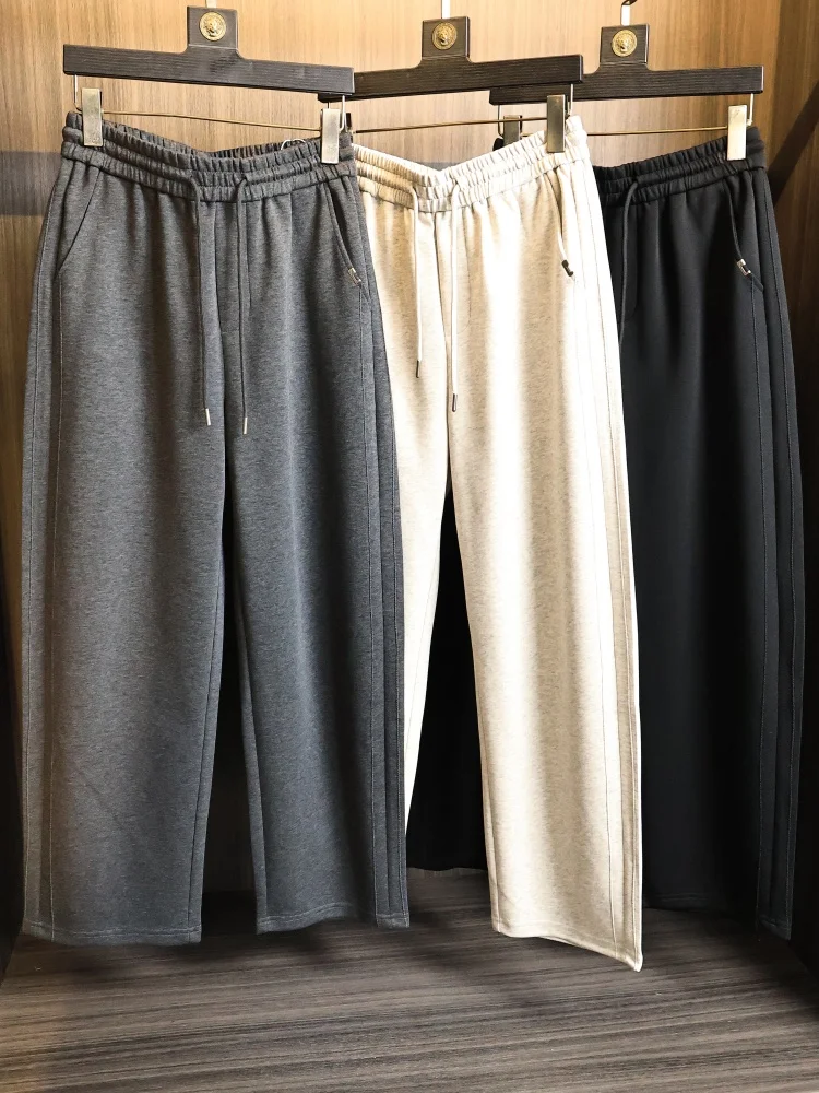 

Unmatched Comfortable Men's Casual Pants Spring Summer Slimming Straight Leg Fashionable Urban Style Elastic Waist Cotton