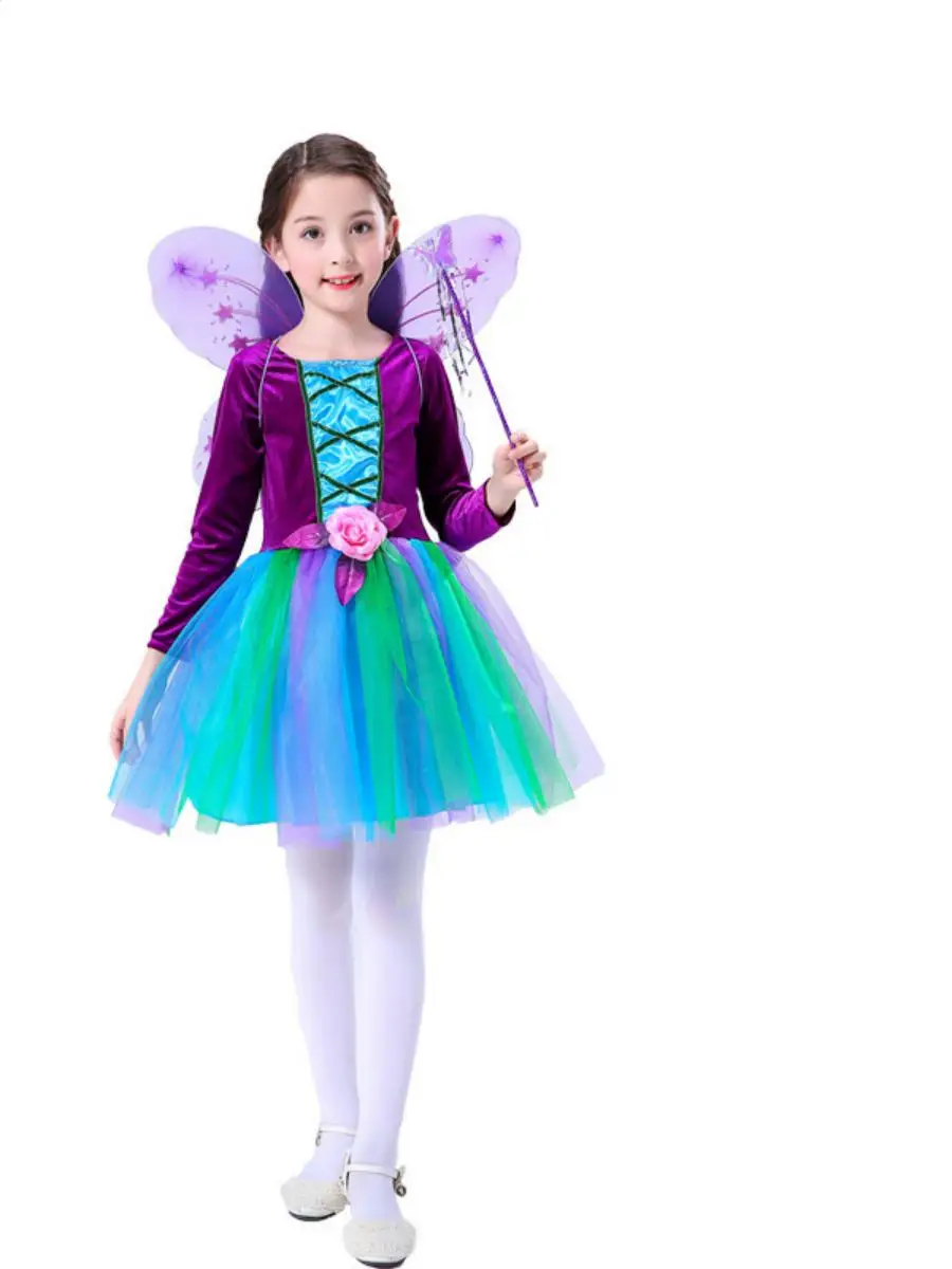 أزياء الهالوين للأطفال الساحرة دكتور بلا الشيطان حفلة تنكرية الكرة تنورة مطبوعة CS فرقة فام للأطفال الجنية T موضوع