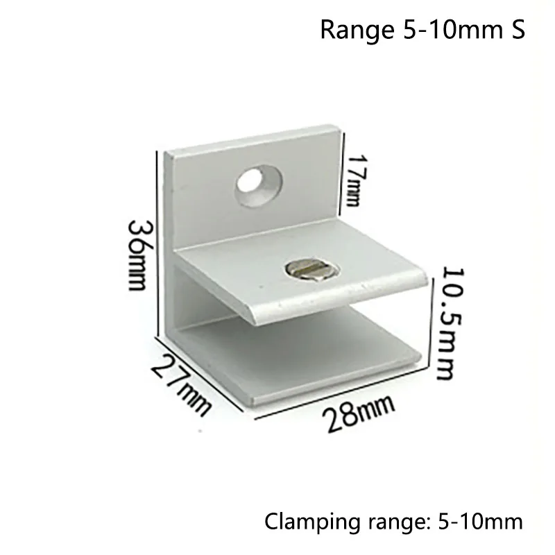 F Style Aluminum Glass Clamps Shelves Support Bracket Clips DIY Hardware for 5 to 13mm Thickness Board Glass Acrylic