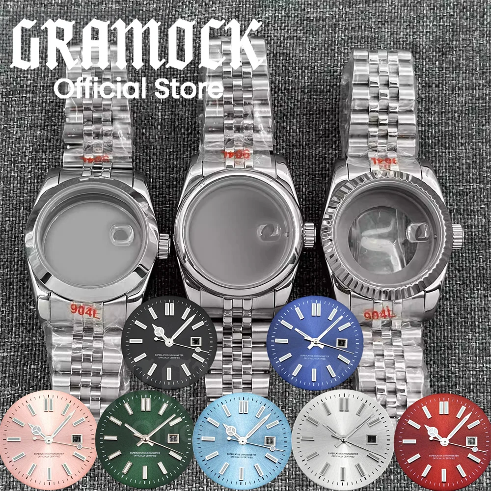 

Gramock NH05 Женский серебряный корпус для часов 31 мм с циферблатом Sunberst 24,5 мм Lume для NH05 NH06 Женские часы Модифицированные аксессуары