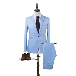 Blazer formel pour hommes, veste, manteau, pantalon, tenue d'affaires mince, smokings trempés, fête de mariage, olympiques de meilleur homme, manteau à boutons solides, surintendant ser