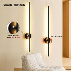 Black Touch Switch LED Wall Lamps Wall Lights Decor for TV Background Indoor Wall Lighting Fixtures Wall Sconce Home AC85-265V