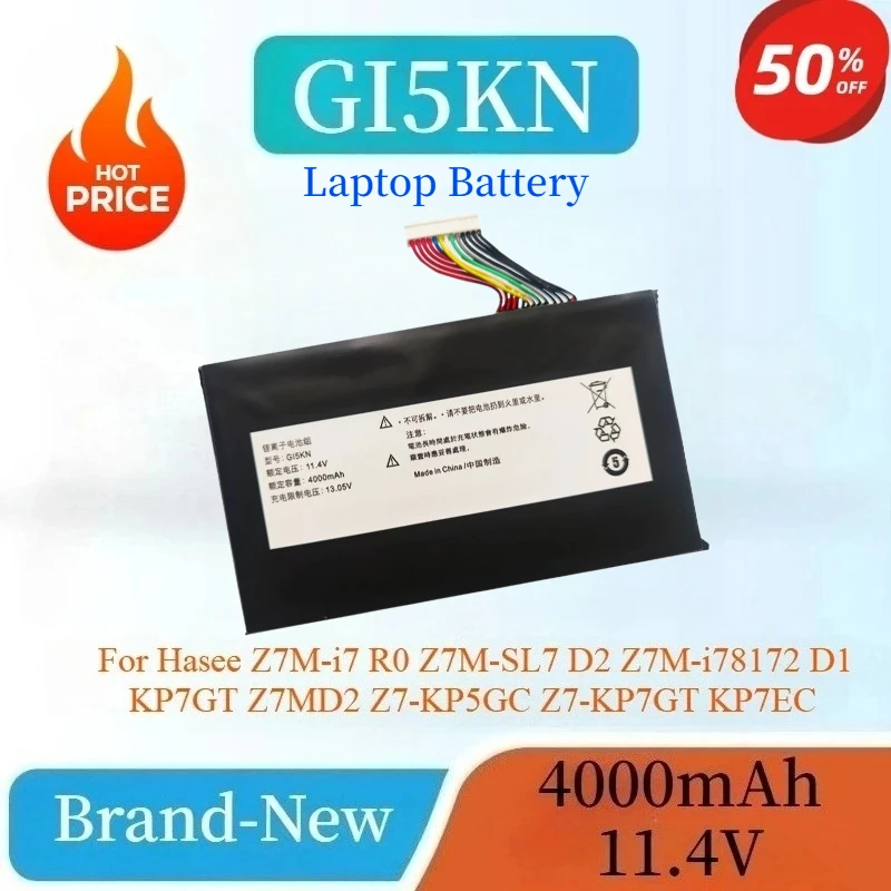 

Совершенно новый аккумулятор для ноутбуков 11,4 В 4000 мАч GI5KN для Hasee Z7M-i7 R0 Z7M-SL7 D2 Z7M-i78172 D1 KP7GT Z7MD2 Z7-KP5GC Z7-KP7GT KP7EC