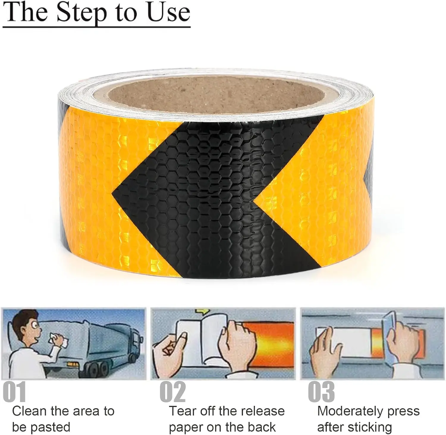 Reflective Tape, 10CM x 10M Waterproof Warning Tape Safety Tape-Conspicuous Warning Tape for Vehicles, Cars, Trailers, Outdoors