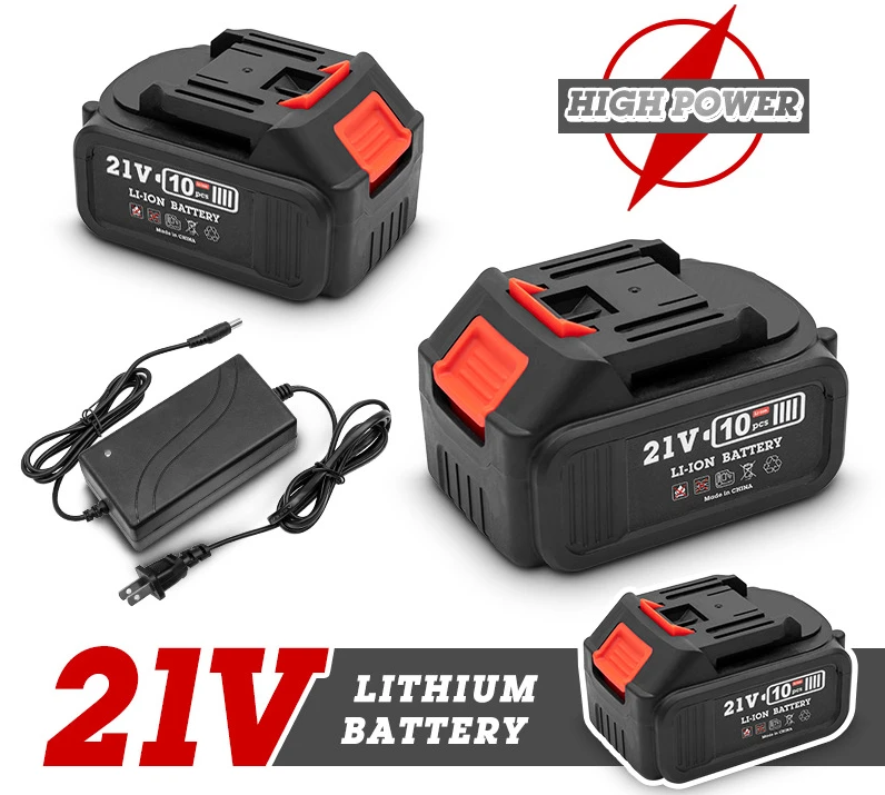 10/5 Battery 21V High Quality Li Rechargeable Battery Pack 21V Power Electric Tool Battery 21V Electric Wrench Adapter Battery